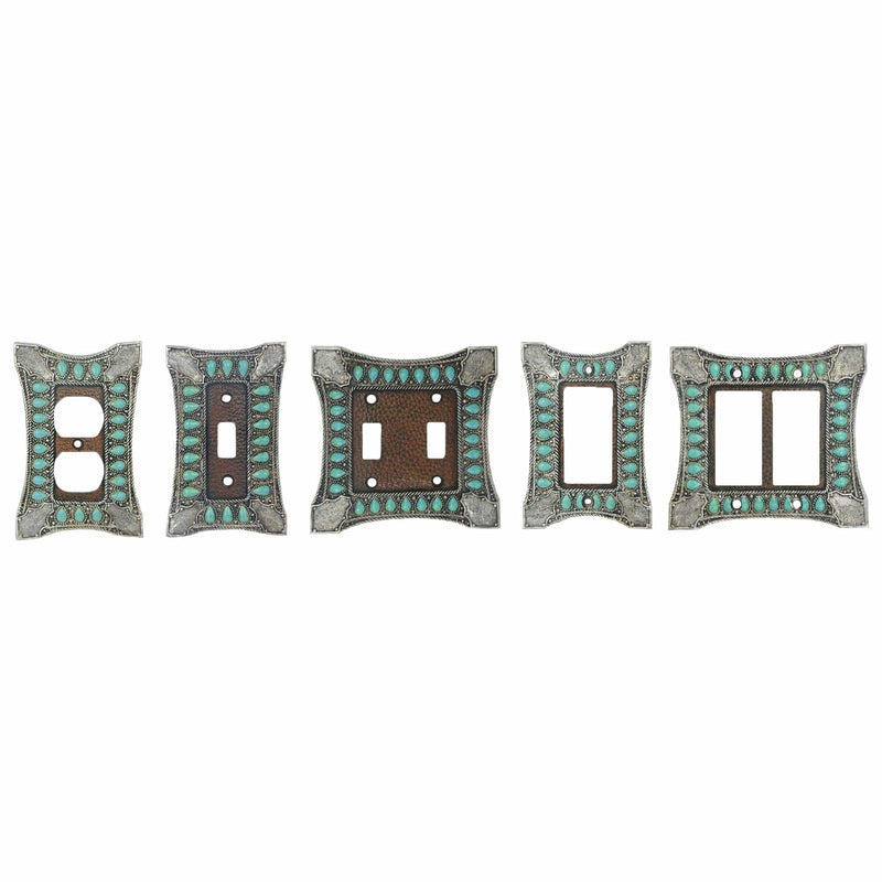 Turquoise Double Rocker Switch Wall Plate | HiEnd Accents
