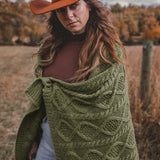 Cable Knit Soft Wool Throw Blanket Throw