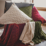 Cable Knit Soft Wool Throw Blanket Throw