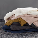 Cotton Knit Blanket Throw