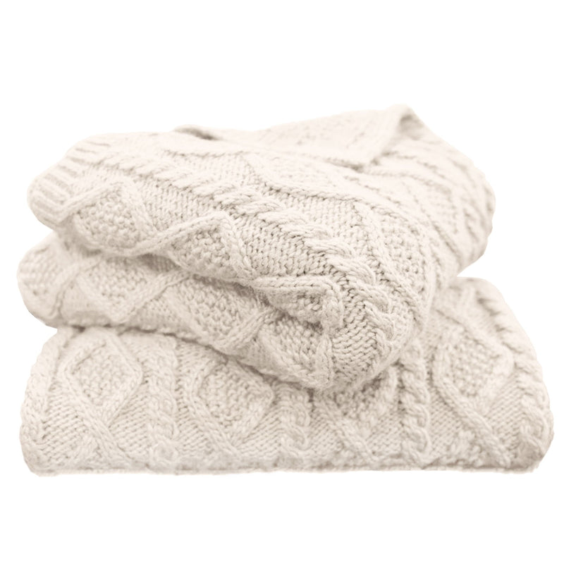 HiEnd Accents Cable Knit Soft Wool Throw Blanket