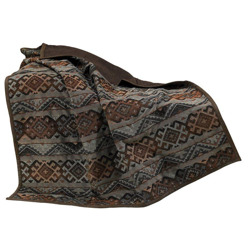 Del Rio Blue & Brown Throw Blanket, 50x60 Throw