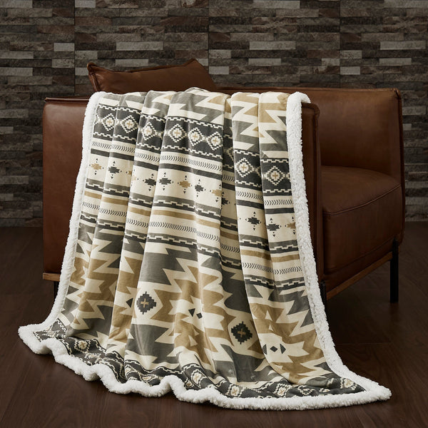 Desert Sage Sherpa Throw, 6 MOQ Throw