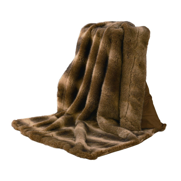 Faux Wolf Fur Throw Blanket Throw