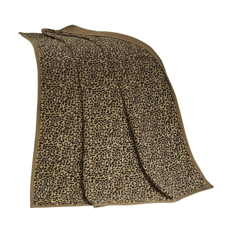 San Angelo Tan Leopard Chenille Throw Blanket, 50x60 Throw