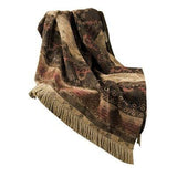 Sierra Red, Brown & Tan Chenille Throw Blanket Throw
