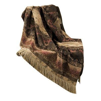 Sierra Red, Brown & Tan Chenille Throw Blanket Throw