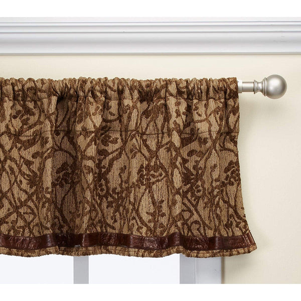 Highland Lodge Tan & Brown Branches Motif Kitchen Valance Valance