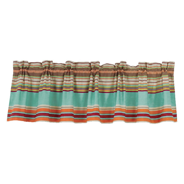 Serape Turquoise Stripe Kitchen Valance Valance