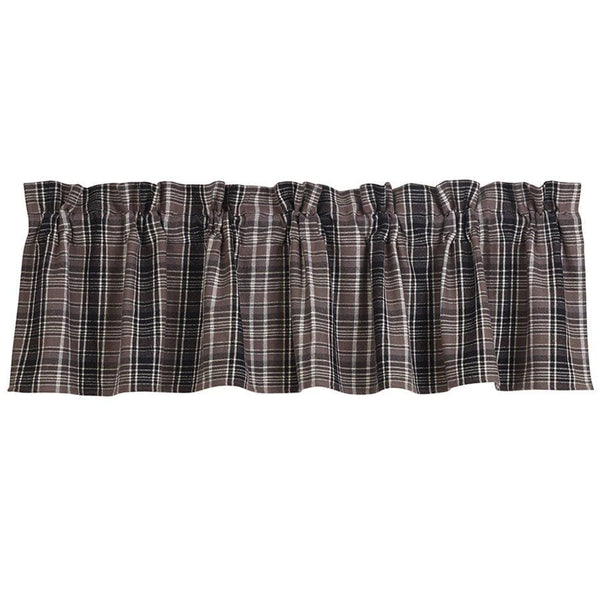 Whistler Kitchen Valance w/ Black & Gray Plaid Valance