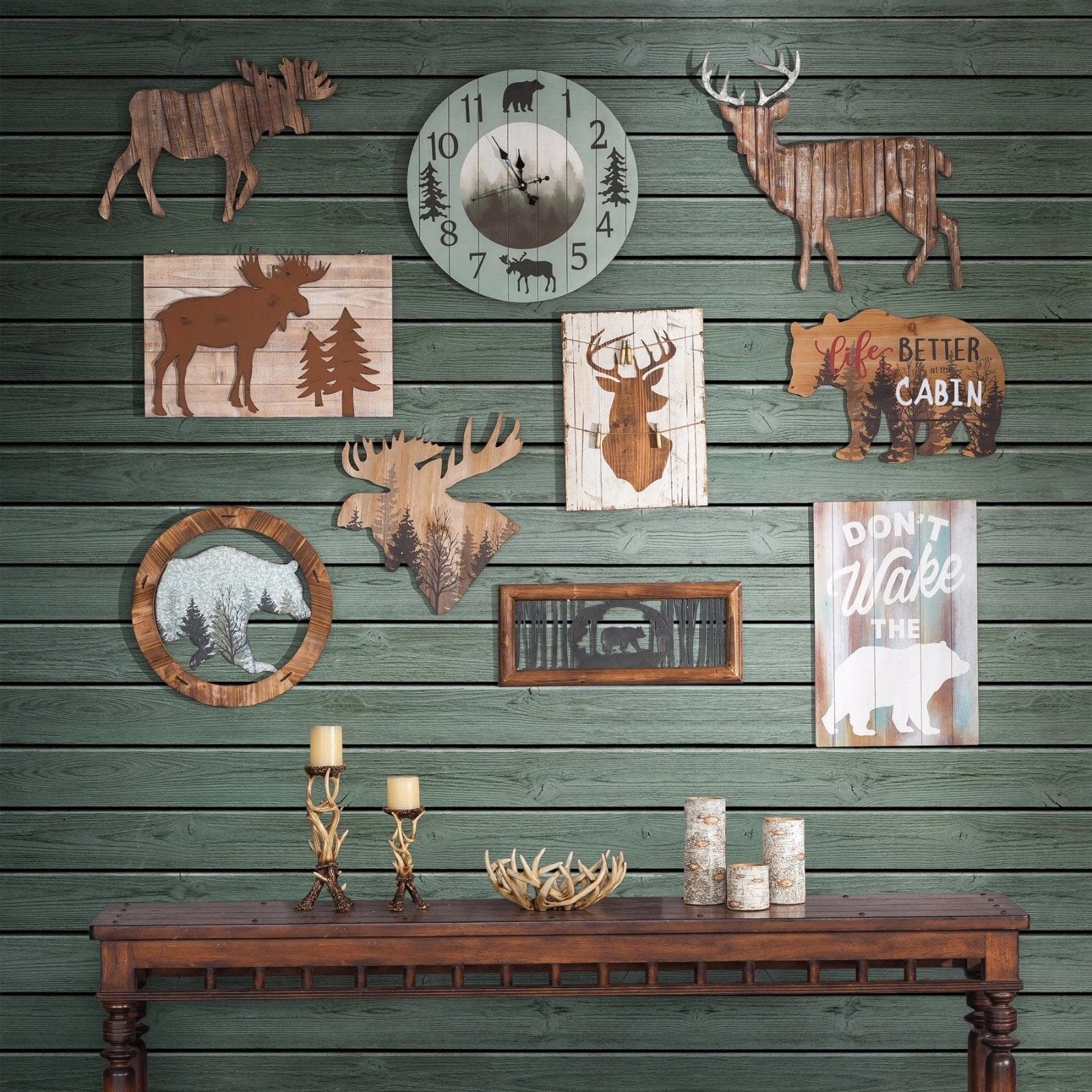 Moose Head Forest Cut Out Rustic Wall Art | HiEnd Accents
