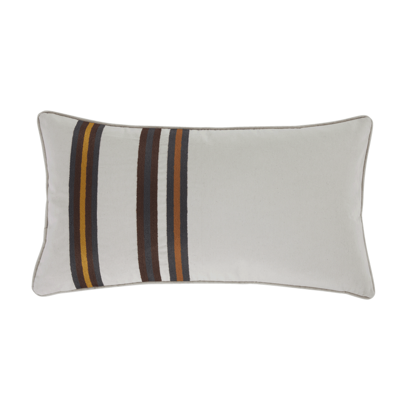 Toluca Embroidered Cotton Canvas Lumbar Pillow Pillow
